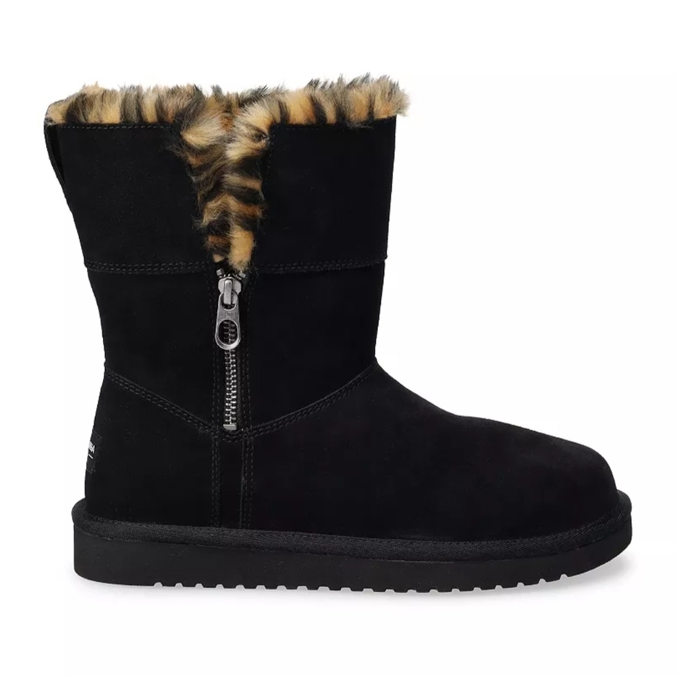 Koolaburra By Ugg Women's Black Faux Fur Lined Boots Brand New No Tag